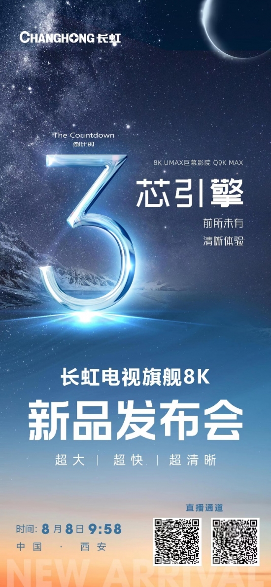 长虹电视旗舰8k新品发布在即,将迎 “3芯”时代?-起风网